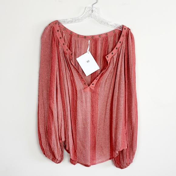 Free People Tops - Free People | v neck peasant blouse pink medium